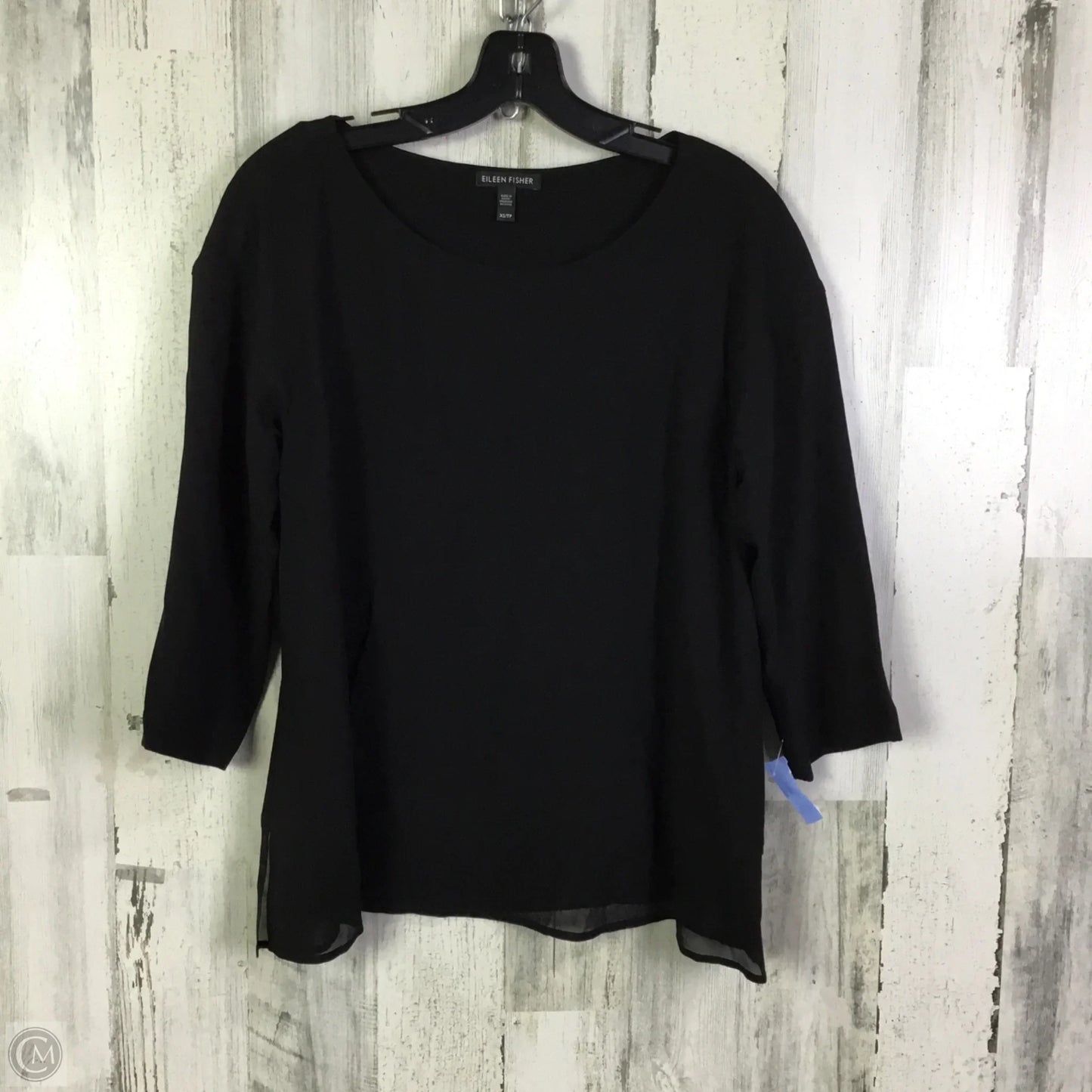 Top 3/4 Sleeve By Eileen Fisher In Black, Size: Xs