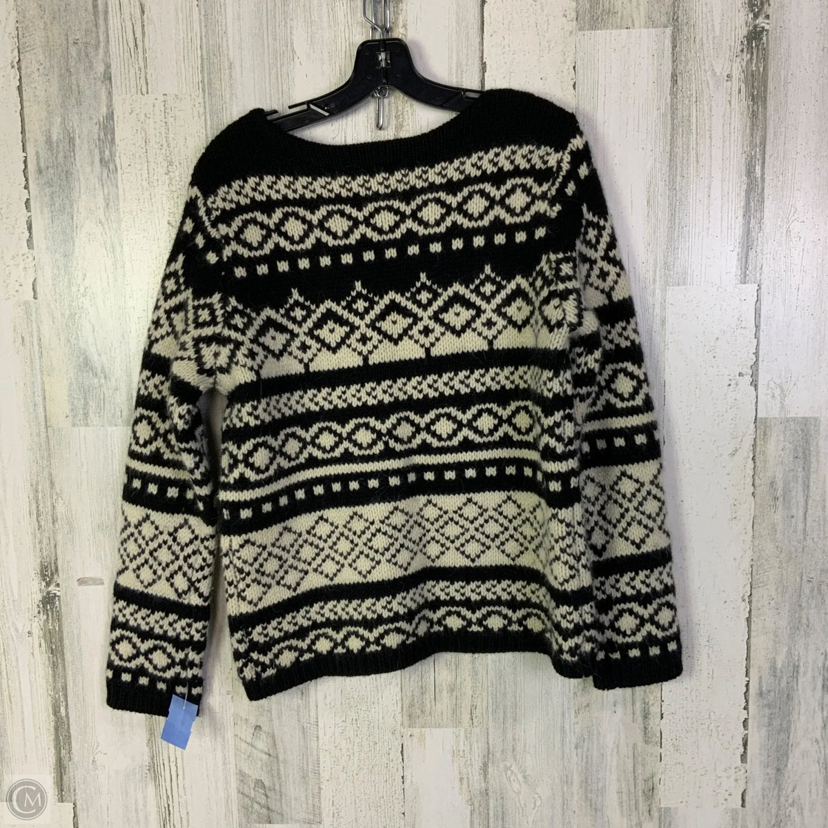 Sweater By Eddie Bauer In Black & Cream, Size: S