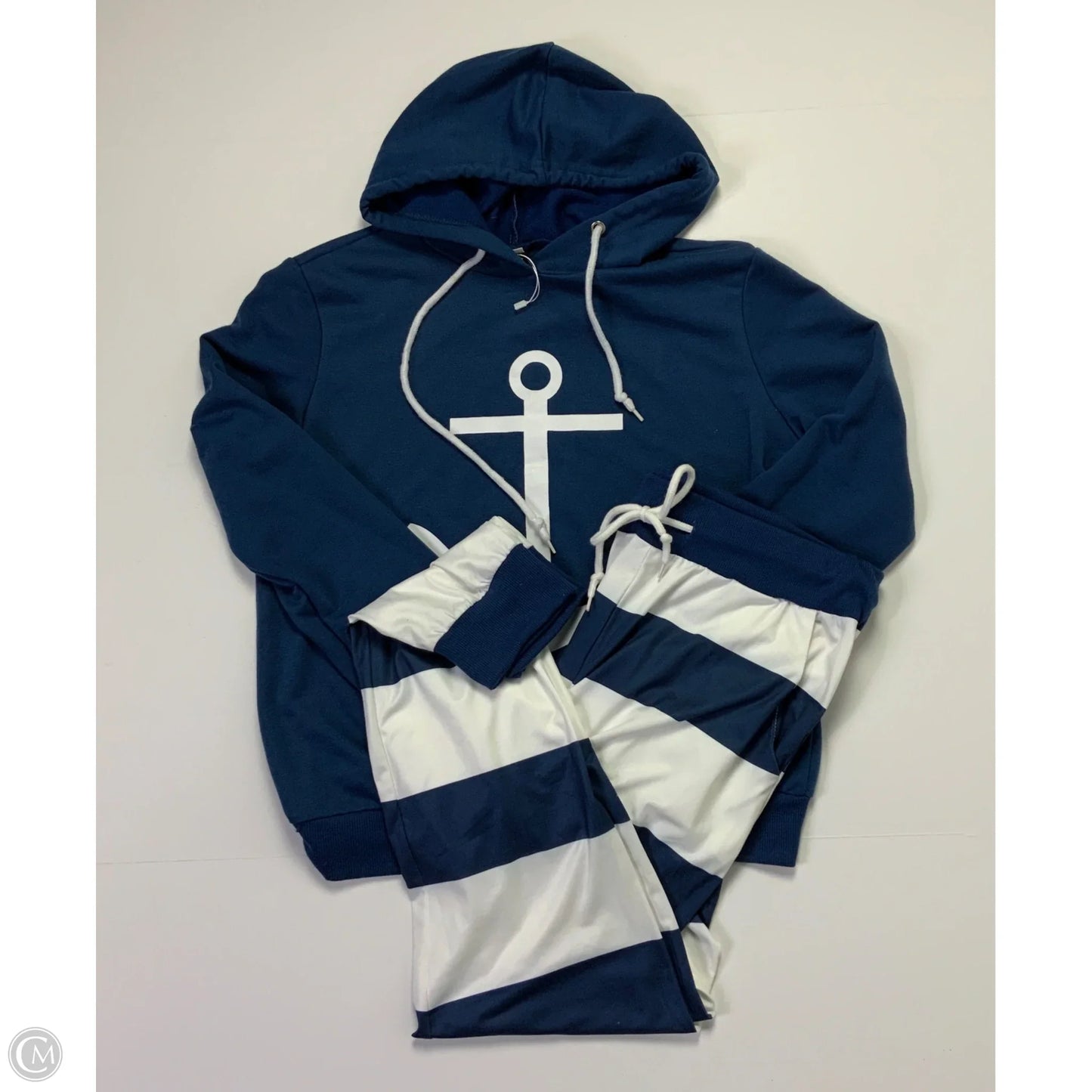 Lounge Set Pants By Cmf In Blue & White, Size: S