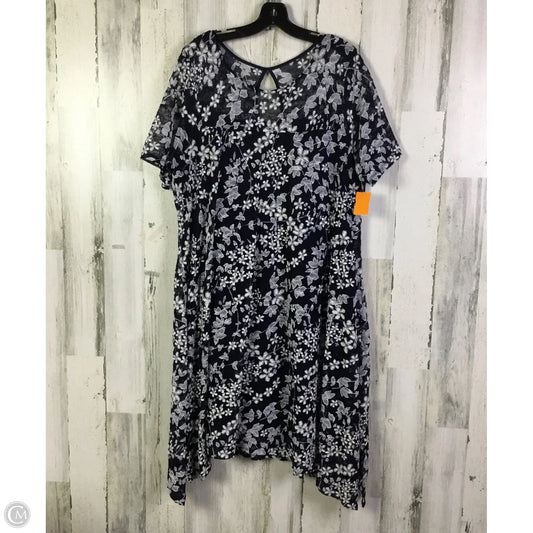 Dress Casual Midi By Roz And Ali In Blue, Size: 2x