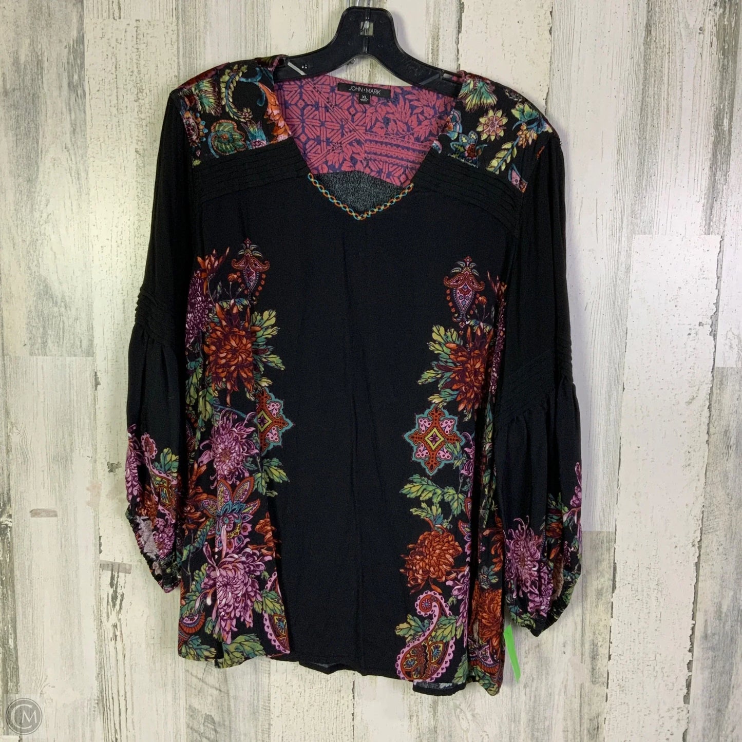 Top 3/4 Sleeve By John Mark In Black, Size: Xl