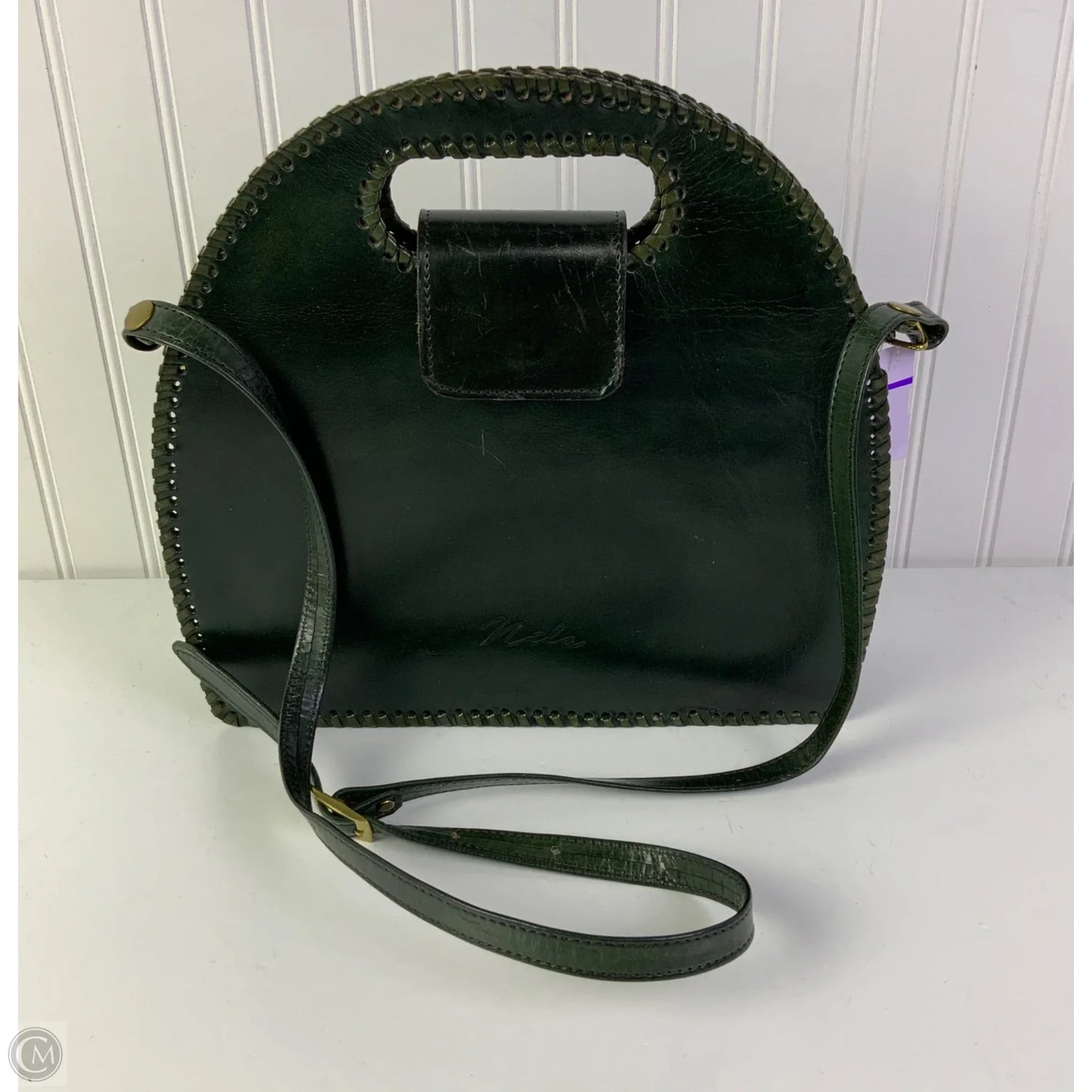 Handbag Leather By Clothes Mentor, Size: Medium