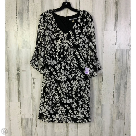Dress Designer By Karl Lagerfeld In Black & Cream, Size: M