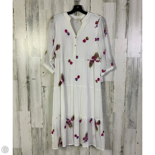 Dress Casual Midi By Figuero & Flower In White, Size: M