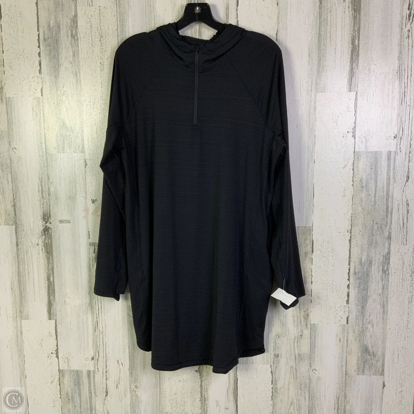 Athletic Top Long Sleeve Hoodie By Athleta In Black, Size: L