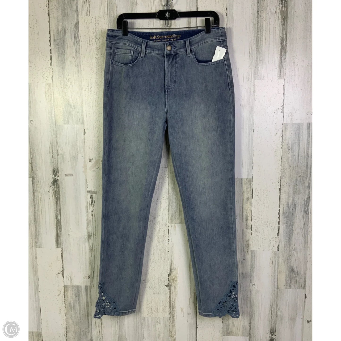 Jeans Straight By Soft Surroundings In Blue Denim, Size: 10