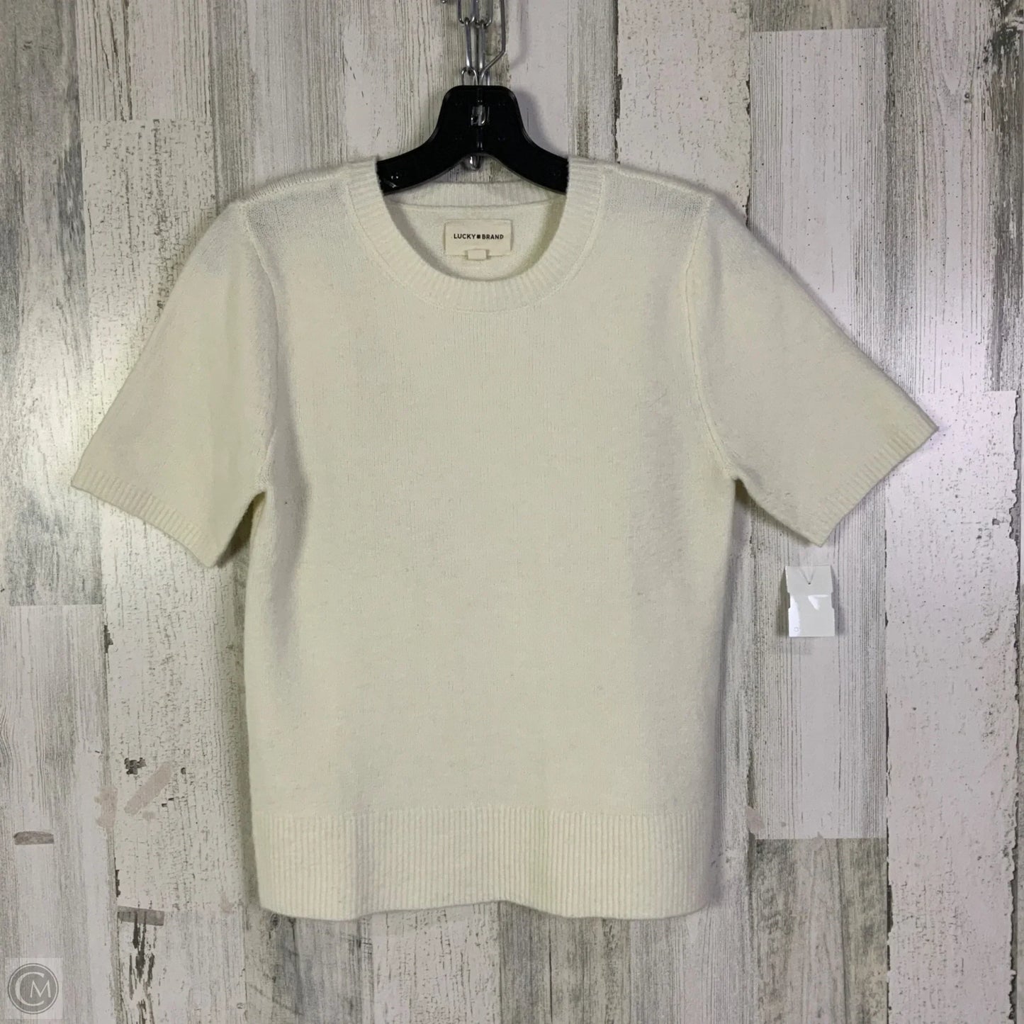 Sweater Short Sleeve By Lucky Brand In Cream, Size: M
