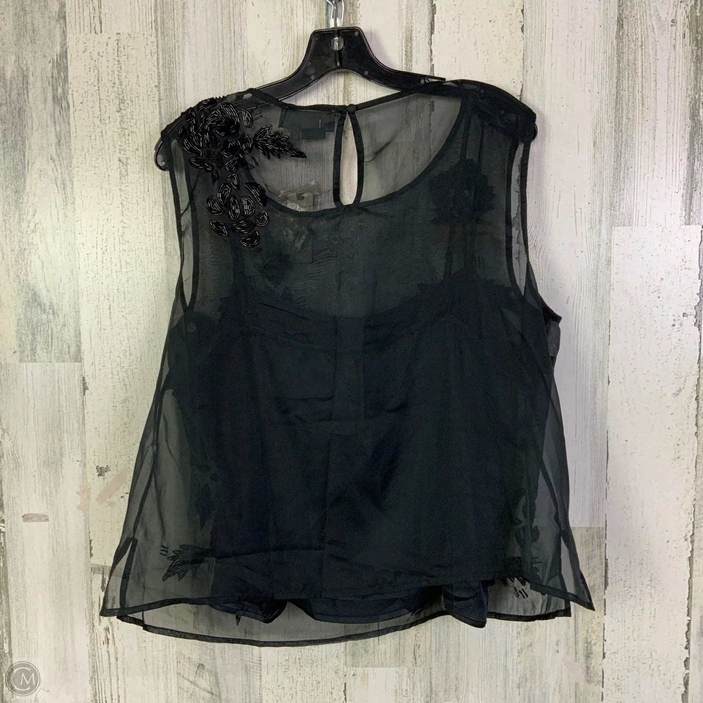 Blouse Sleeveless By Anthropologie In Black, Size: Xl