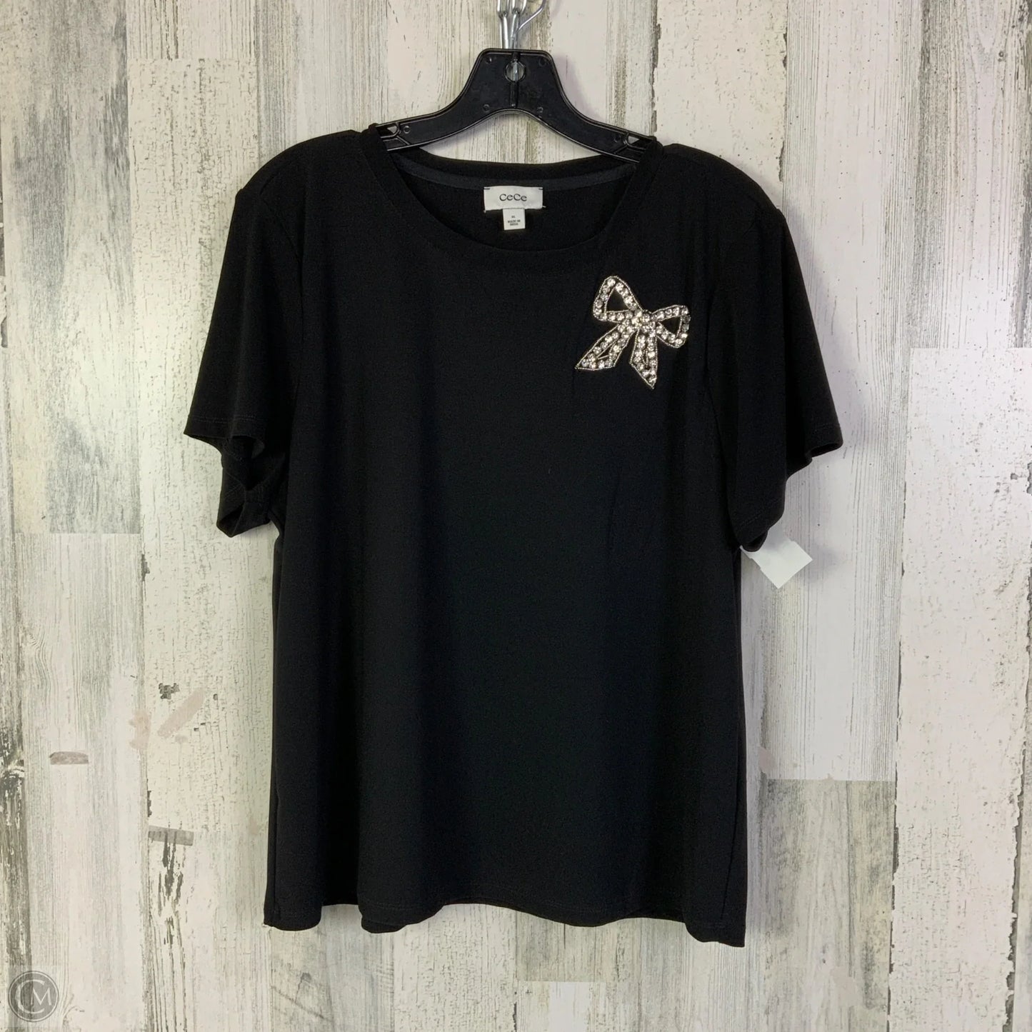 Top Short Sleeve By Cece In Black, Size: Xl