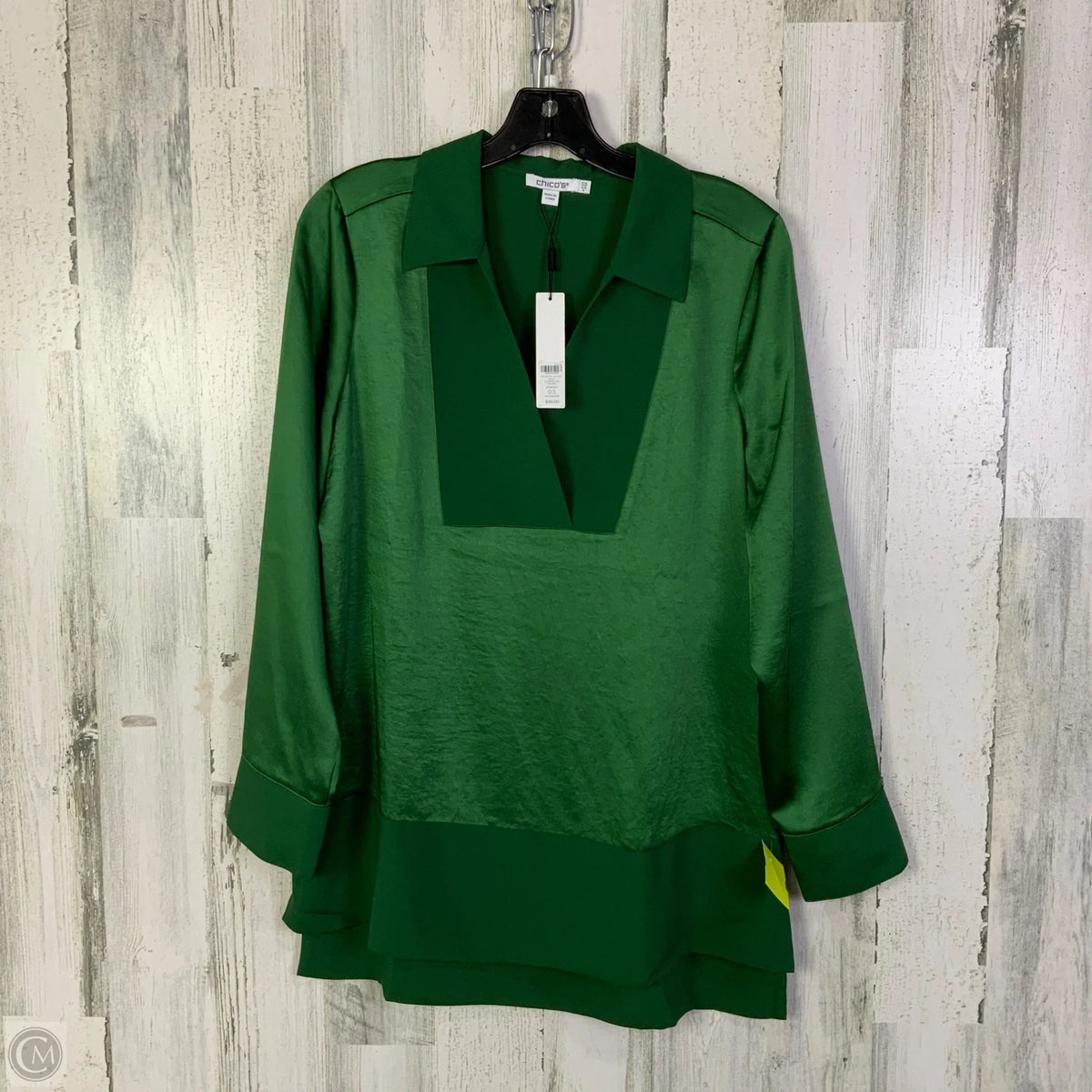 Top Long Sleeve By Chicos In Green, Size: S