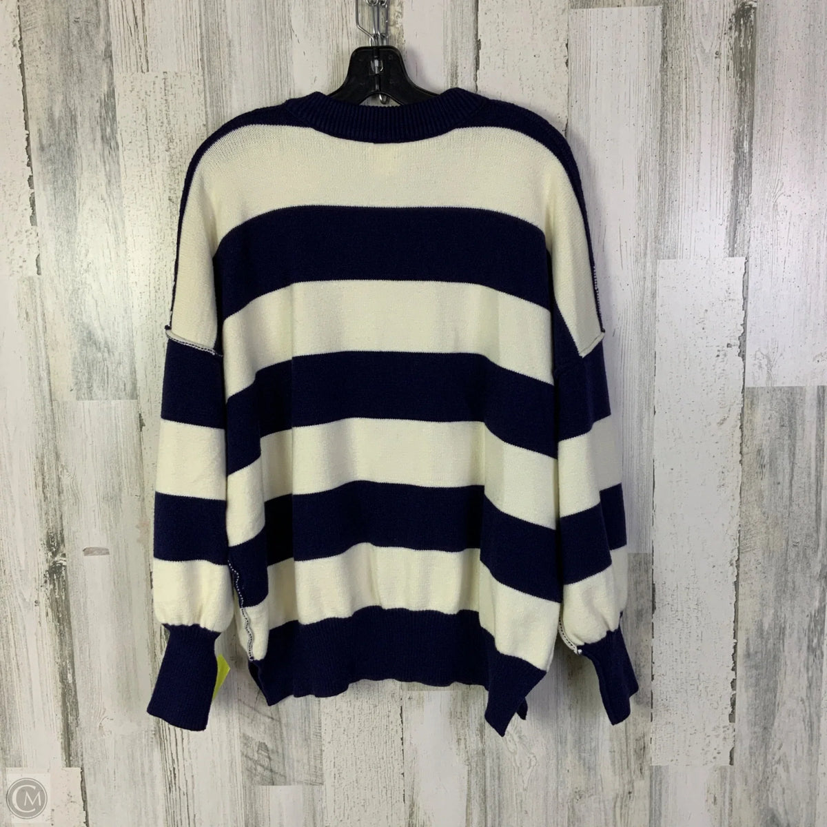 Sweater By Clothes Mentor In Blue & White, Size: L