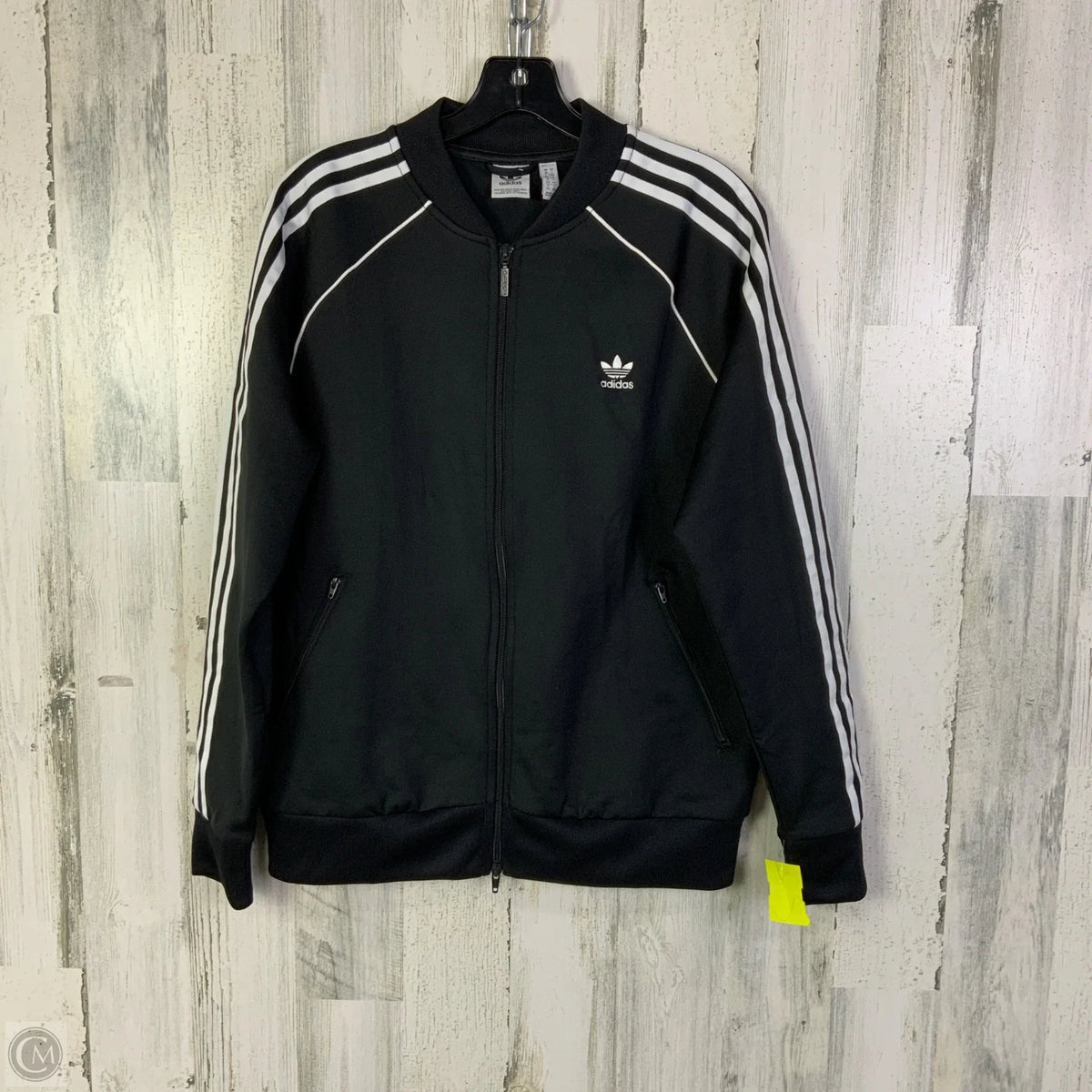 Athletic Jacket By Adidas In Black, Size: L