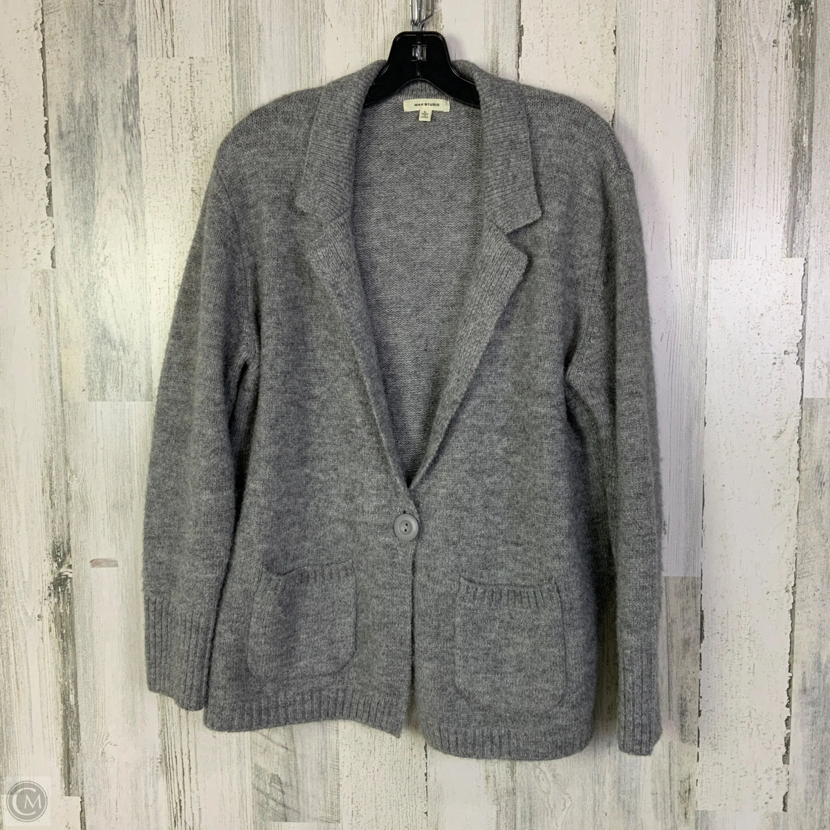 Sweater Cardigan By Max Studio In Grey, Size: L