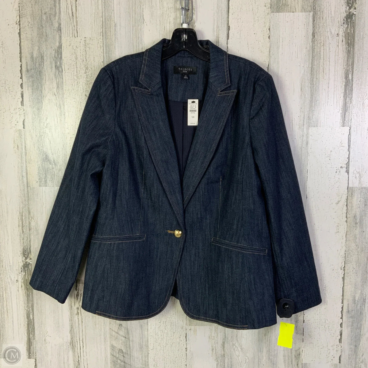 Blazer By Talbots In Blue Denim, Size: Lp