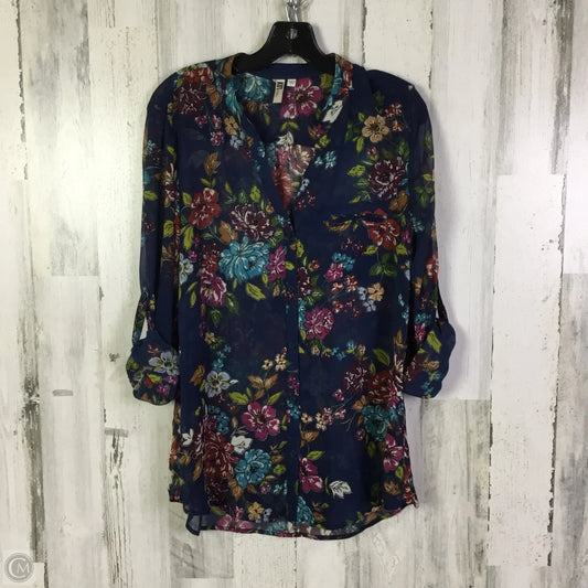 Blouse 3/4 Sleeve By Kut In Navy, Size: L