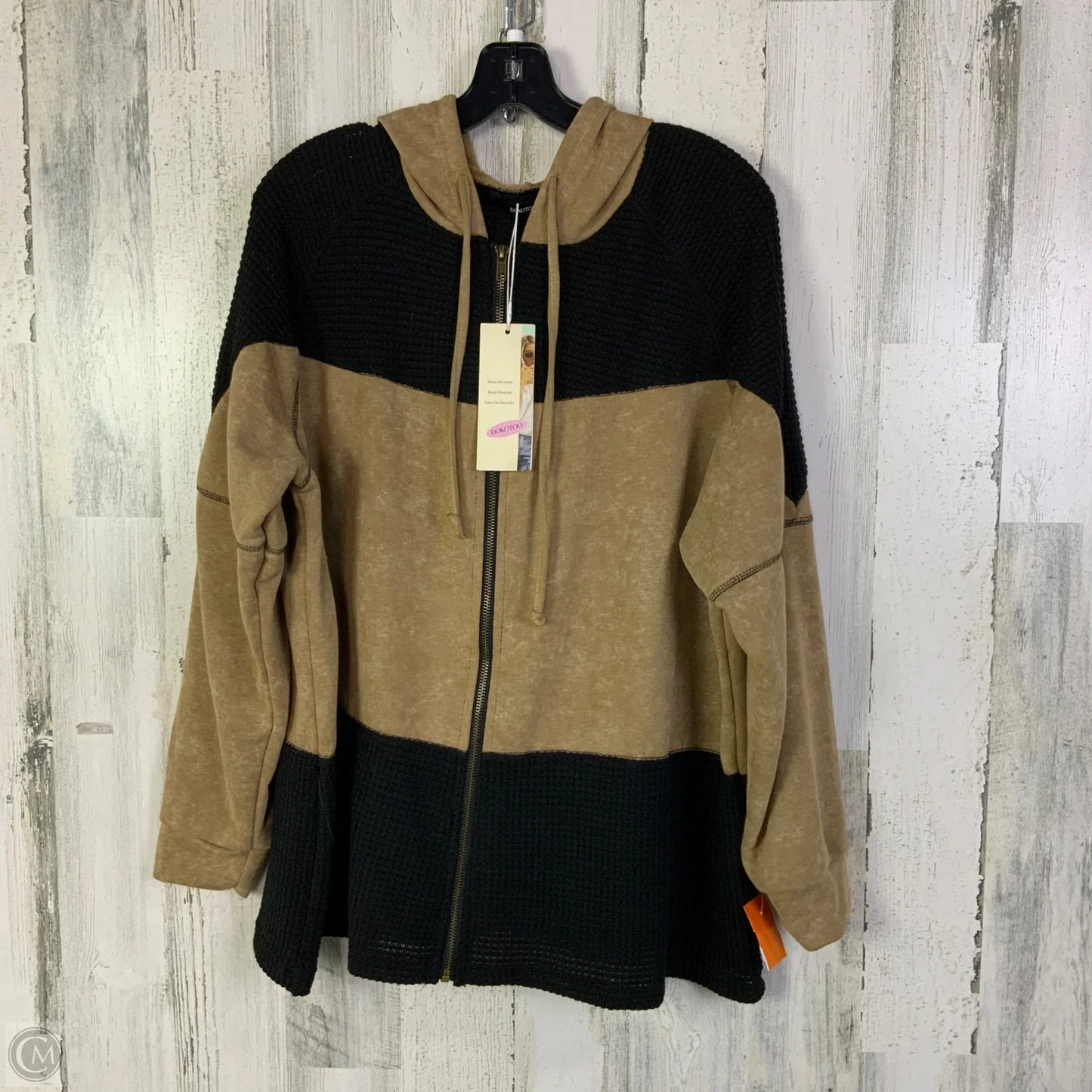 Sweatshirt Hoodie By Dokotoo In Black & Brown, Size: L
