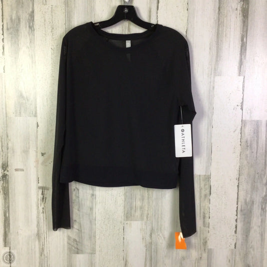 Athletic Top Long Sleeve Crewneck By Athleta In Black, Size: L
