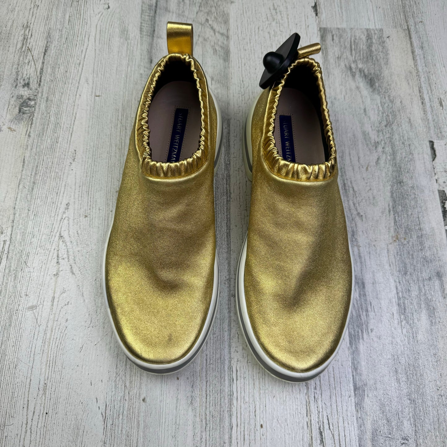Gold Shoes Sneakers Stuart Weitzman, Size 8.5