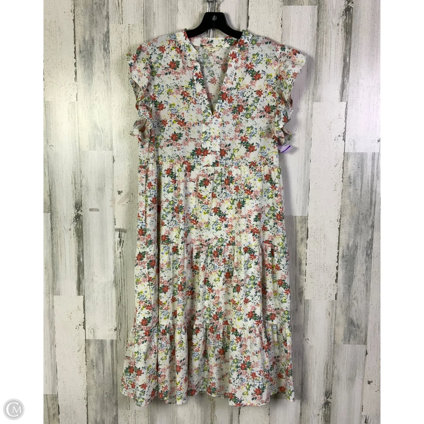 Dress Casual Maxi By Entro In Pink & White, Size: L
