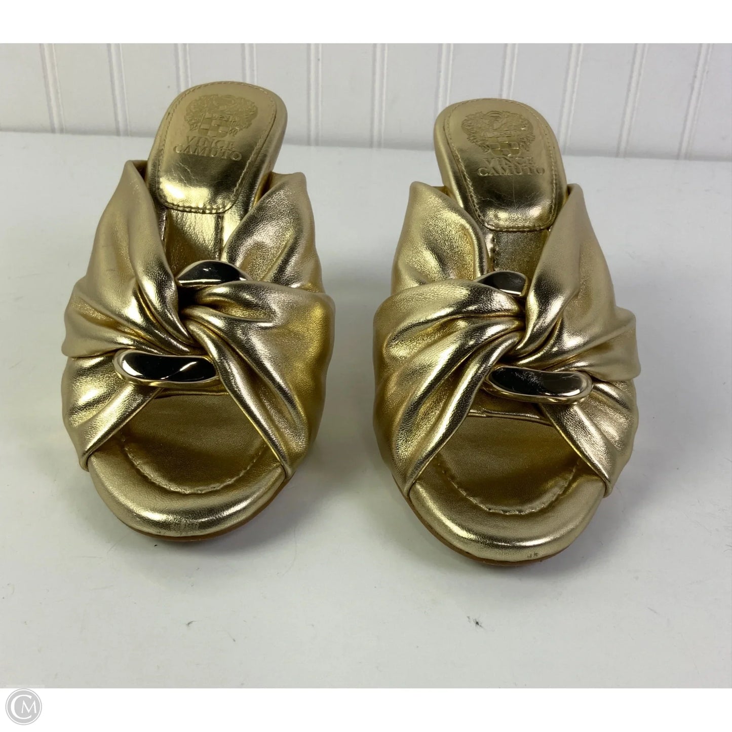 Sandals Heels Stiletto By Vince Camuto In Gold, Size: 6.5