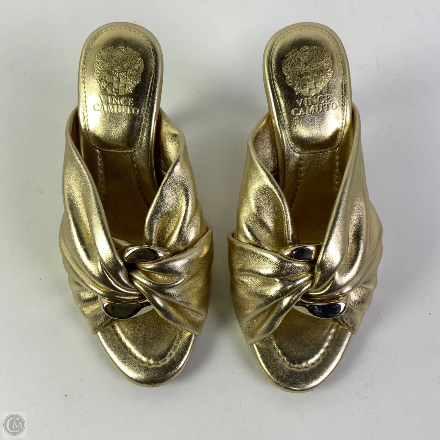 Sandals Heels Stiletto By Vince Camuto In Gold, Size: 6.5