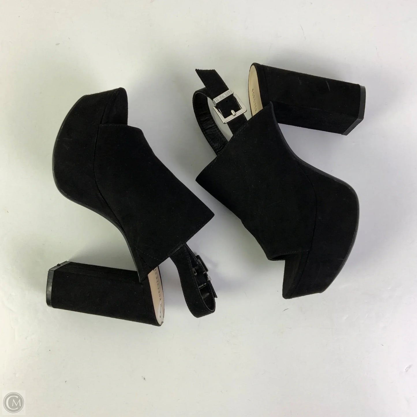 Sandals Heels Block By Forever 21 In Black, Size: 6