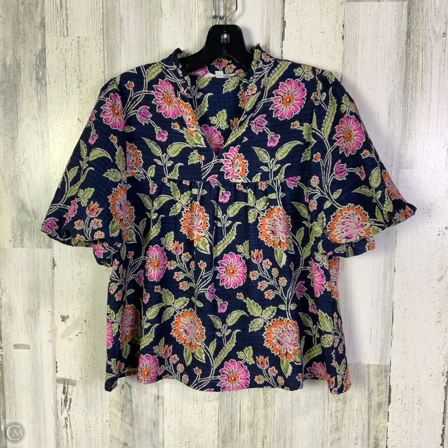 Top Short Sleeve By Thml In Blue & Orange, Size: Xs