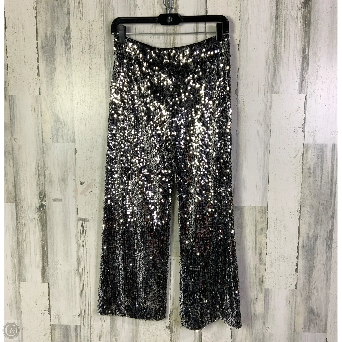 Pants Cropped By Maeve In Black & Silver, Size: 2