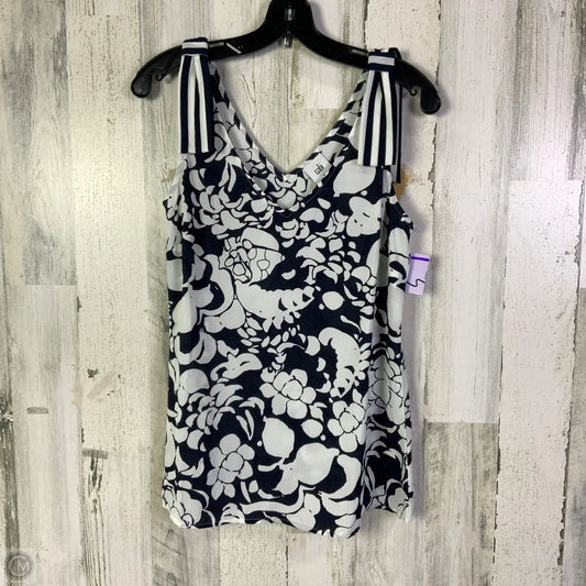 Blouse Sleeveless By Cabi In Blue & White, Size: S