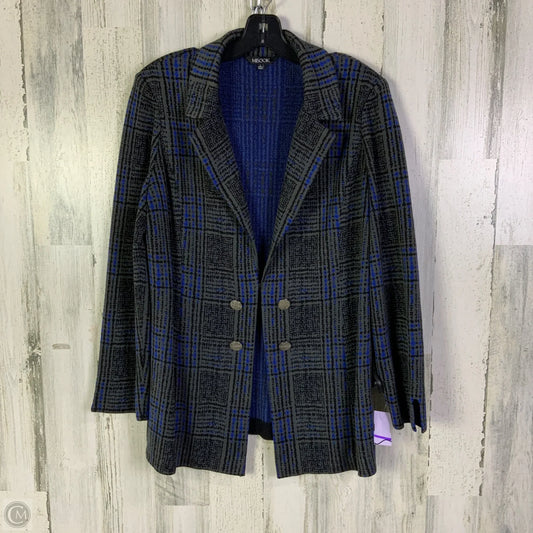 Blazer By Misook In Blue & Grey, Size: L