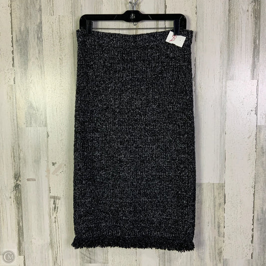 Skirt Midi By Ann Taylor In Black & Silver, Size: 8
