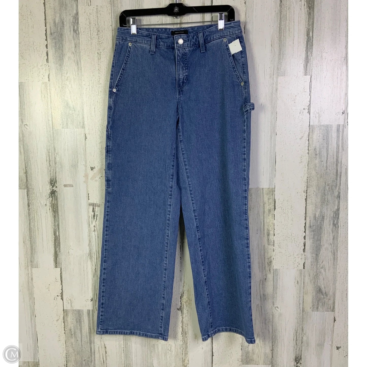 Jeans Wide Leg By Banana Republic In Blue Denim, Size: 4