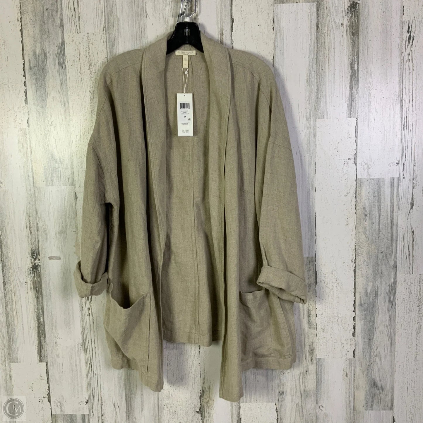 Blazer By Eileen Fisher In Tan, Size: 2x
