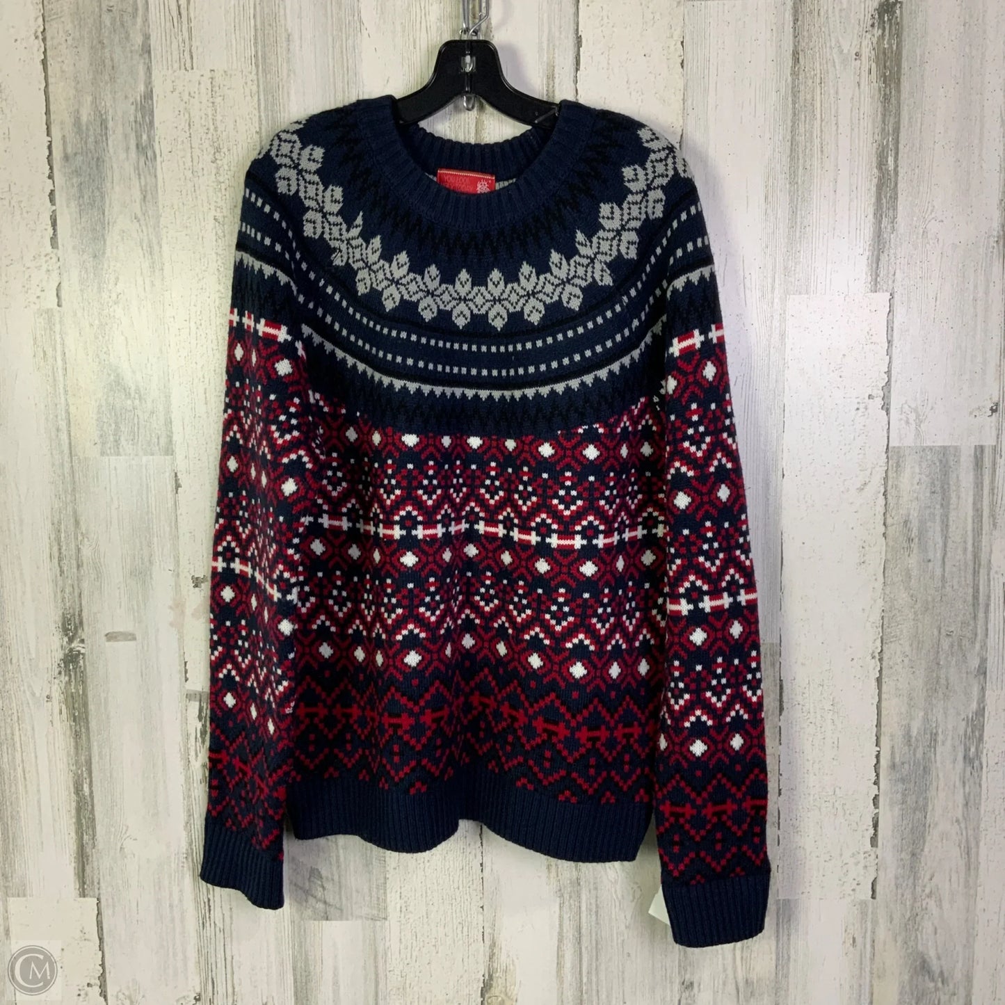 Sweater By Clothes Mentor In Blue & Red, Size: L