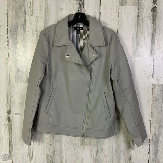 Jacket Moto By Ana In Grey, Size: M