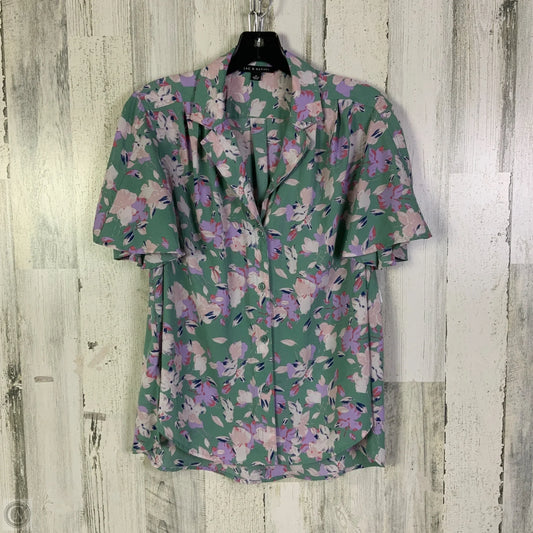 Blouse Short Sleeve By Zac And Rachel In Green & Pink, Size: M