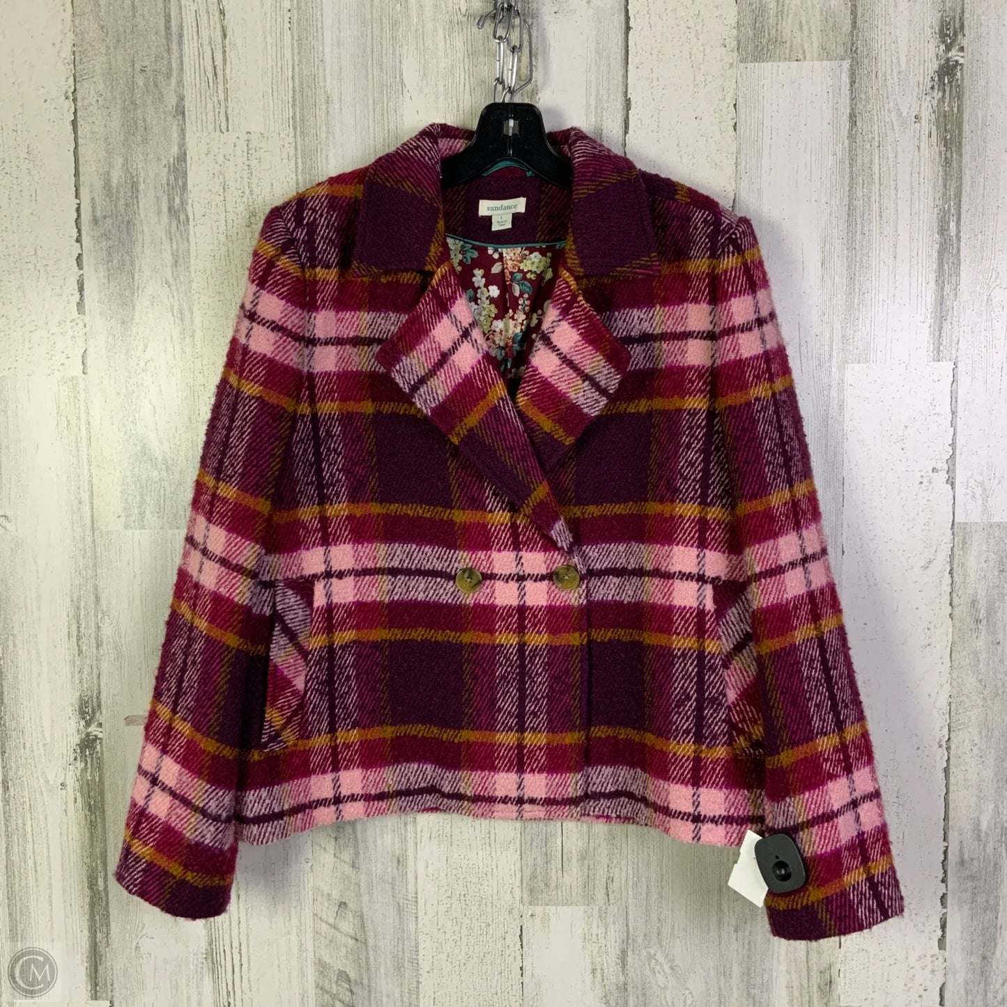 Coat Peacoat By Sundance In Maroon, Size: L