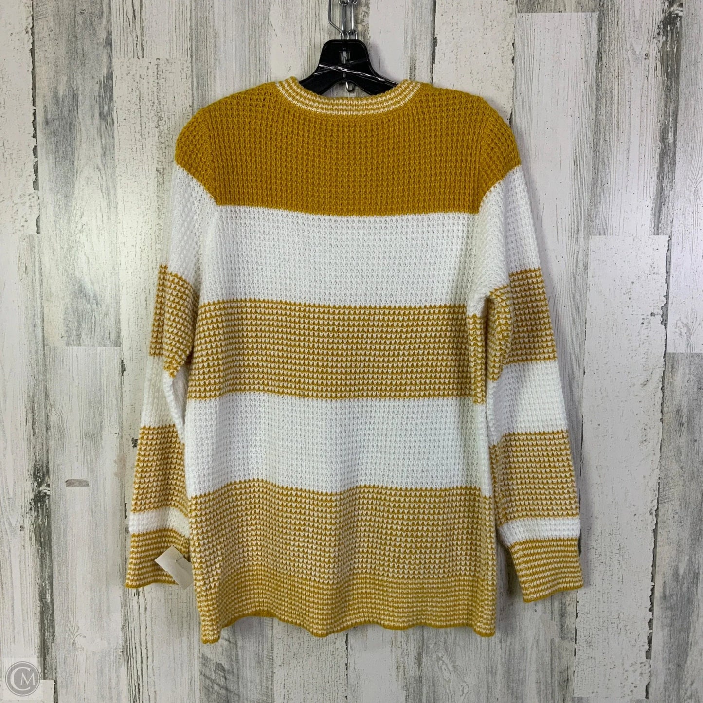Sweater By Pink Clover In White & Yellow, Size: L