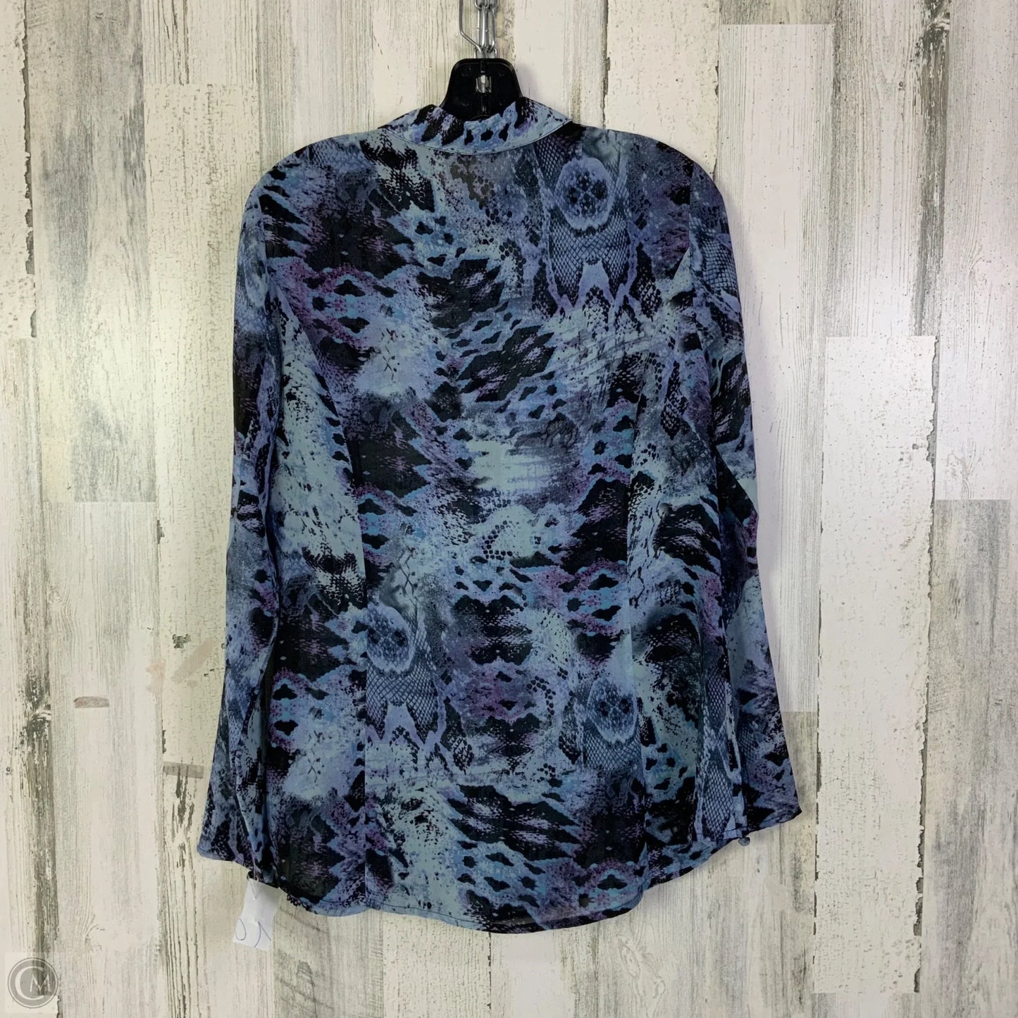 Blouse Long Sleeve By Cabi In Blue, Size: M