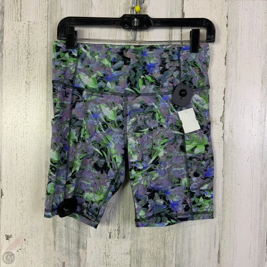 Athletic Shorts By Lululemon In Green & Purple, Size: 8