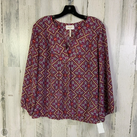 Blouse Long Sleeve By Laundry In Pink, Size: Xl