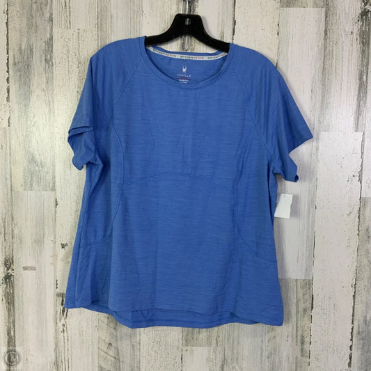 Athletic Top Short Sleeve By Spyder In Blue, Size: Xxl