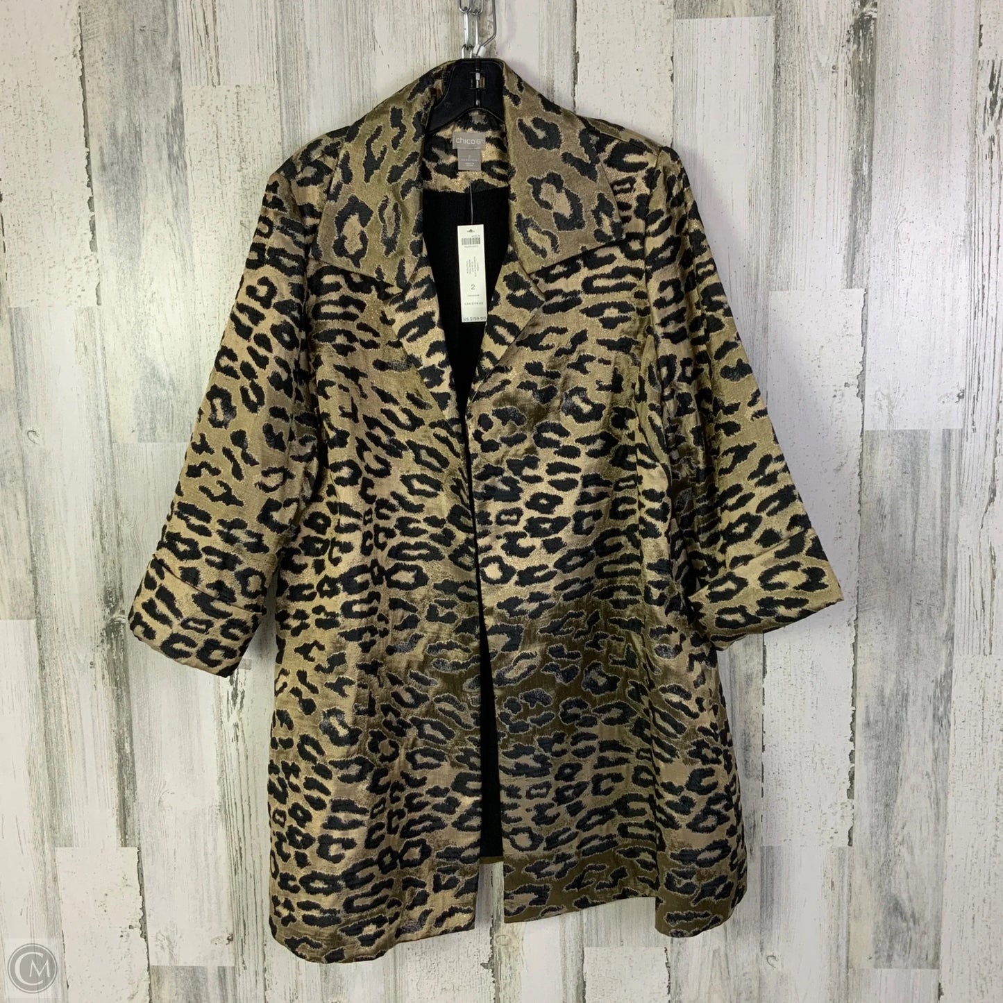 Jacket Other By Chicos In Black & Gold, Size: L