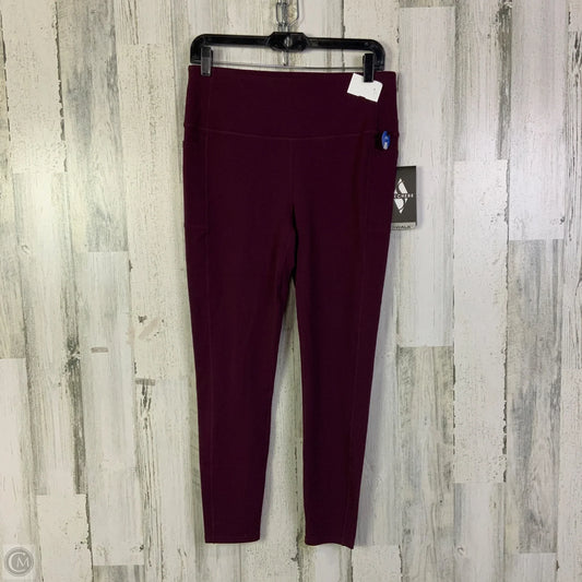 Athletic Leggings By Skechers In Maroon, Size: L