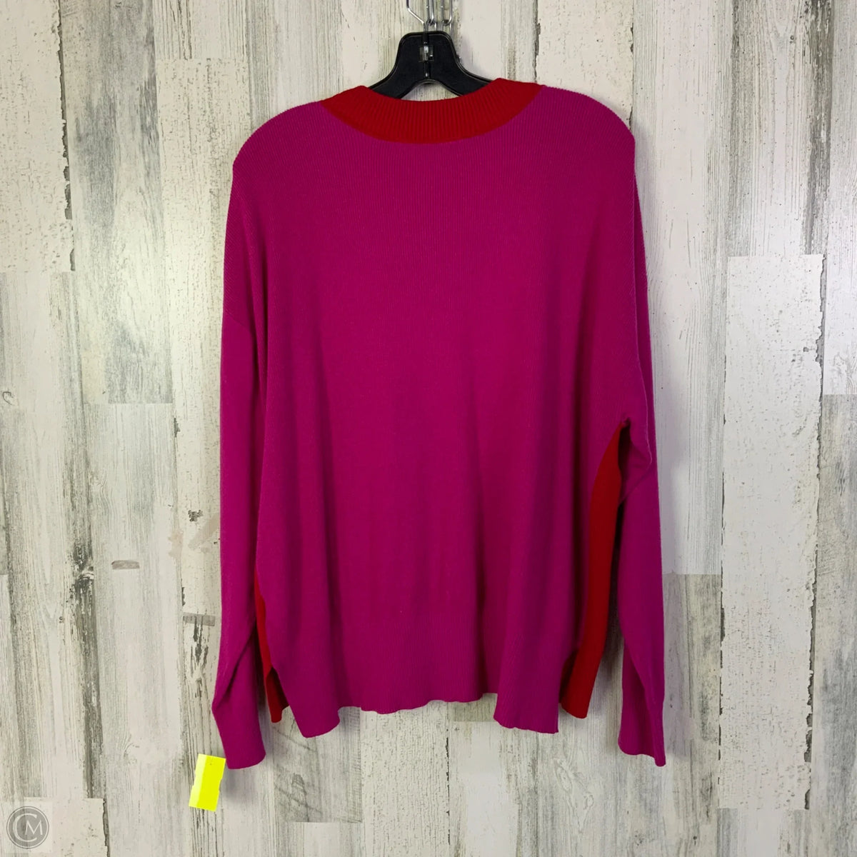 Sweater By Dkny In Pink & Red, Size: L