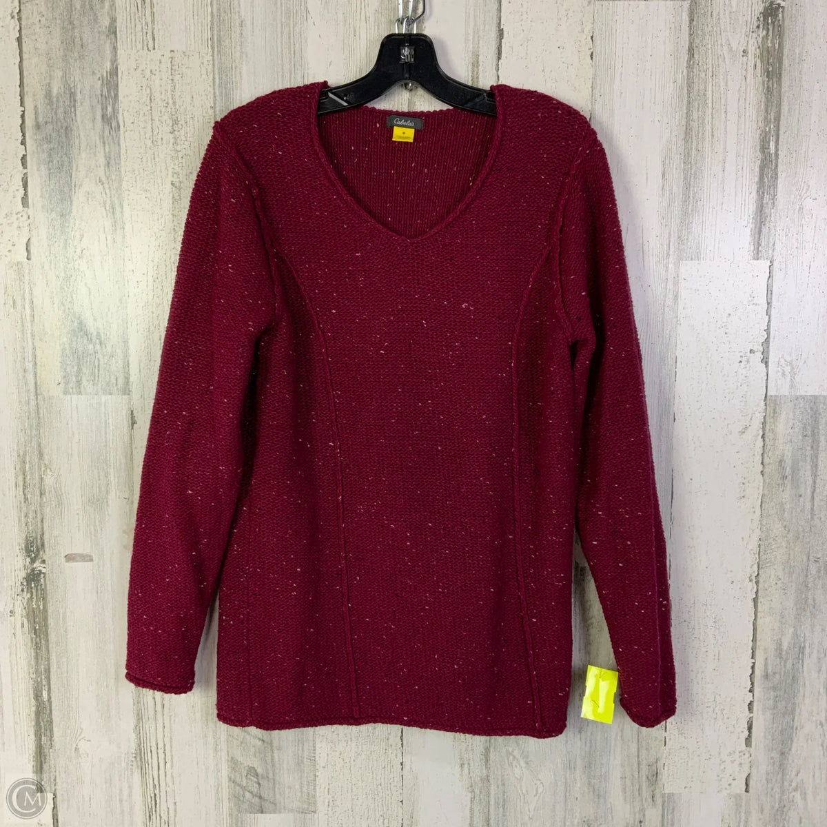 Sweater By Cabelas In Maroon, Size: M