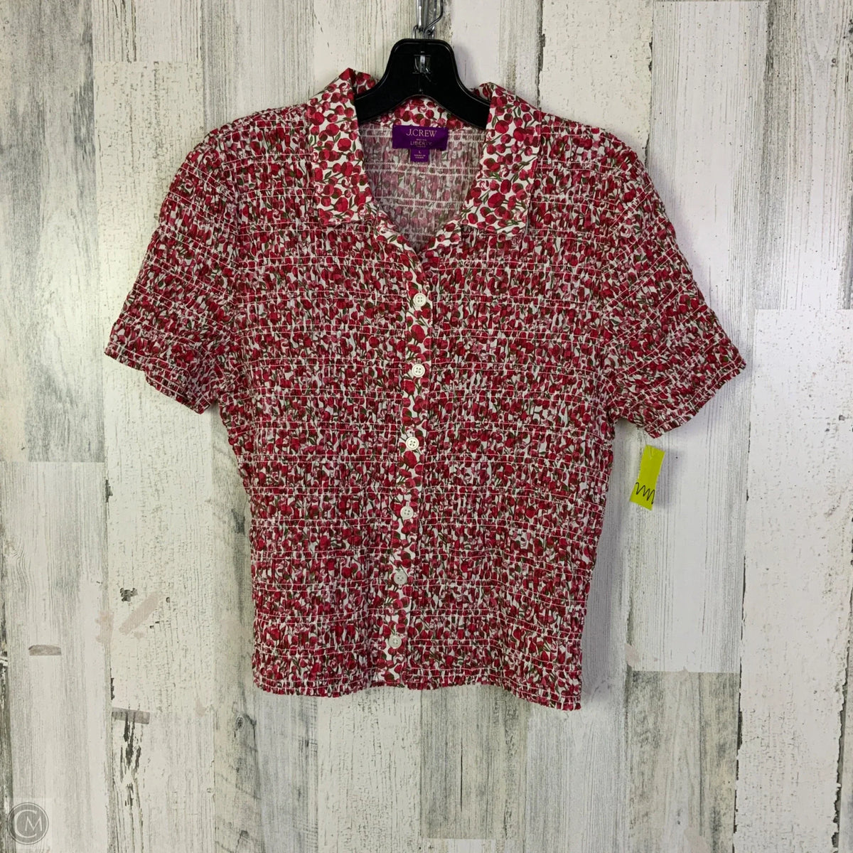 Top Short Sleeve By J. Crew In Red & White, Size: L