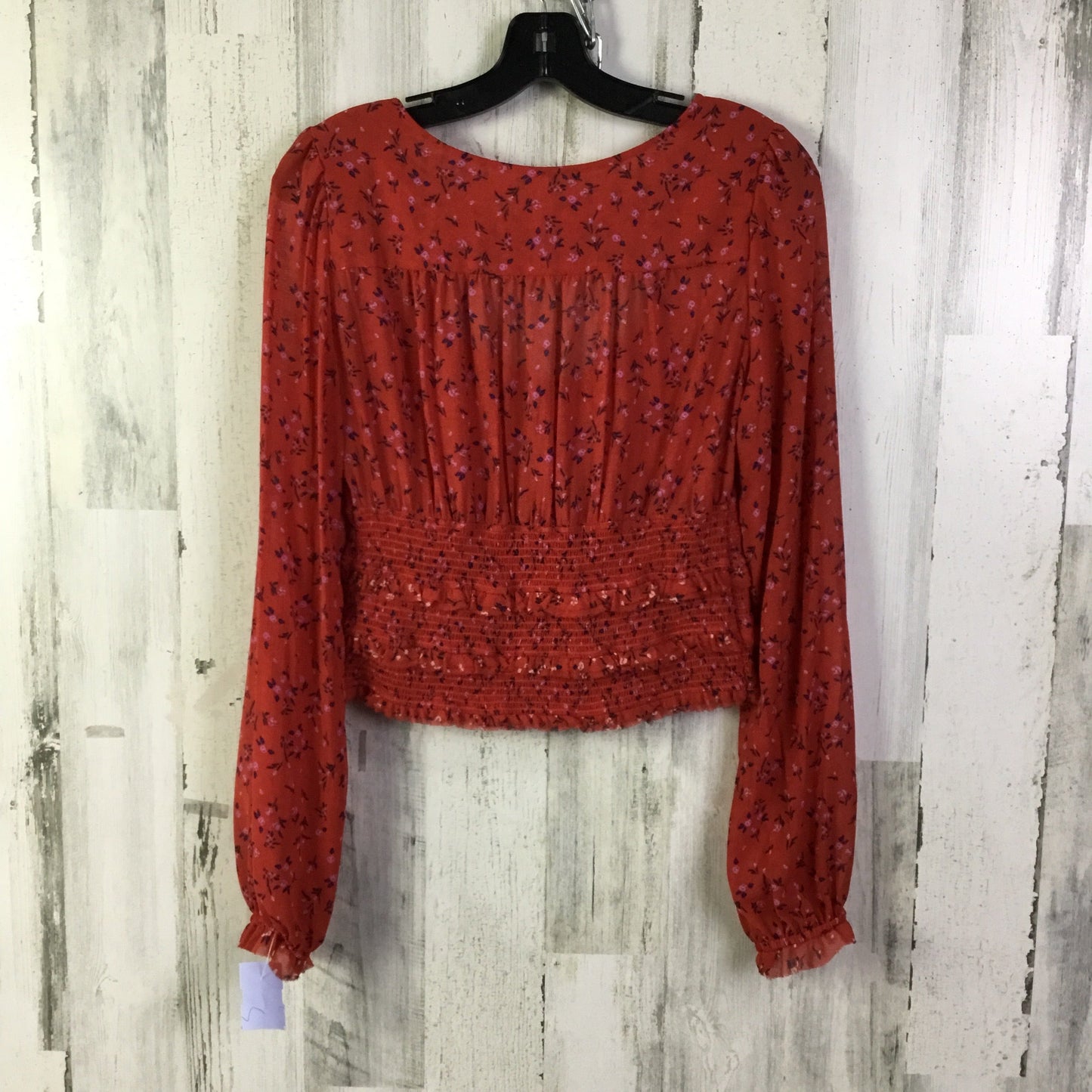 Blouse Long Sleeve By Free People In Red, Size: M