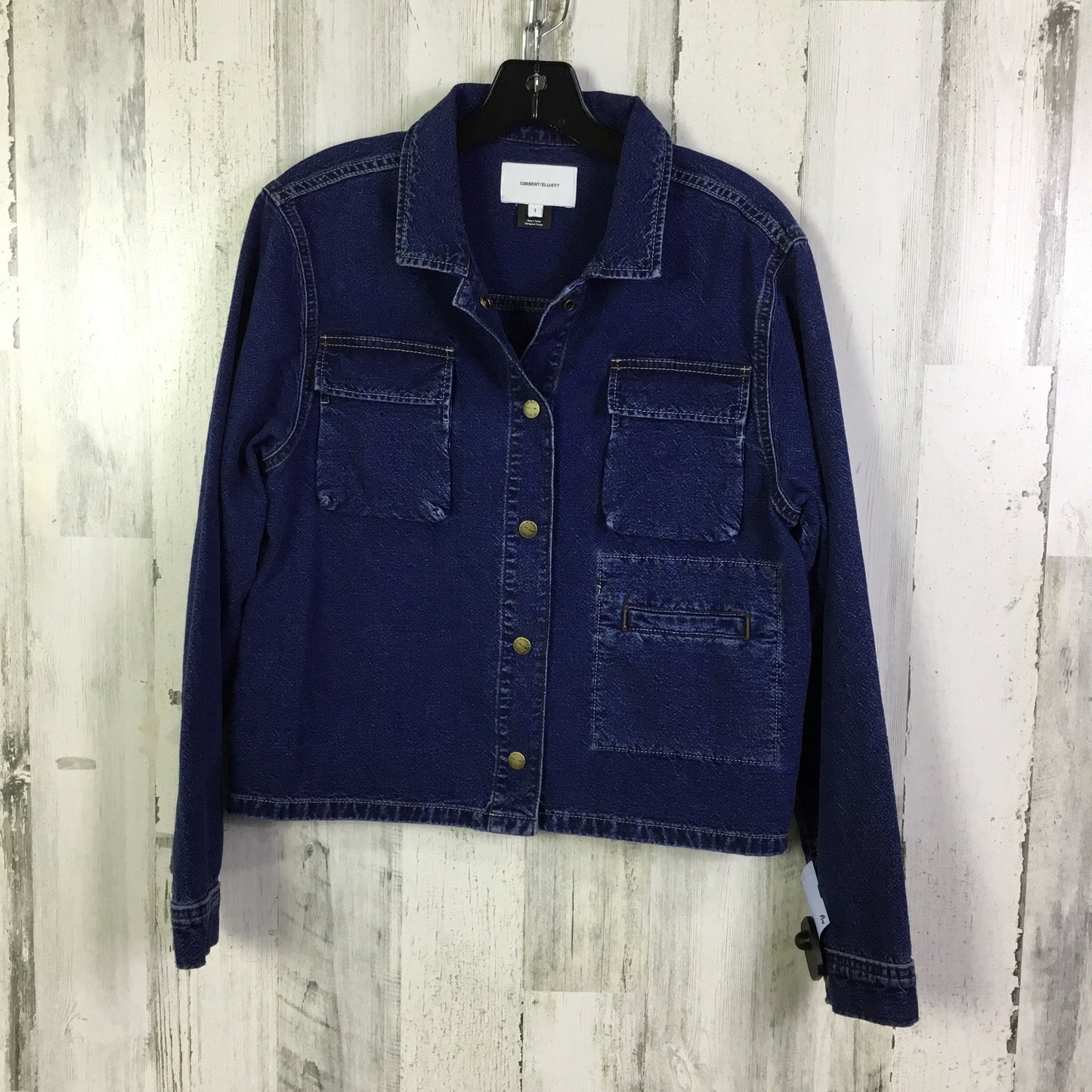 Jacket Shirt By Current/elliott In Blue Denim, Size: M