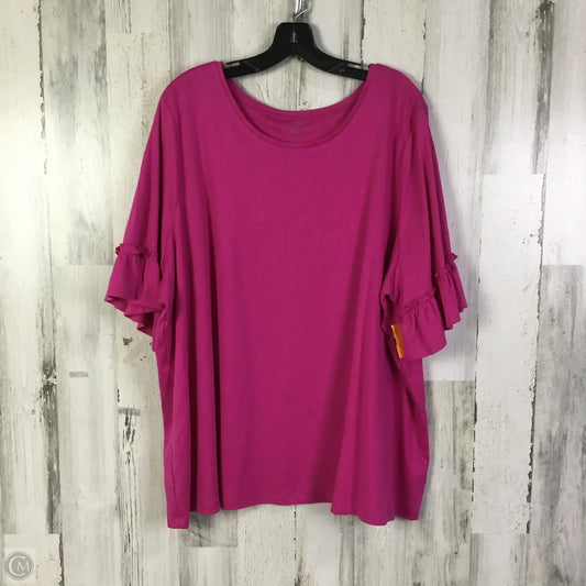 Top Short Sleeve Basic By Kim Rogers In Pink, Size: 4x